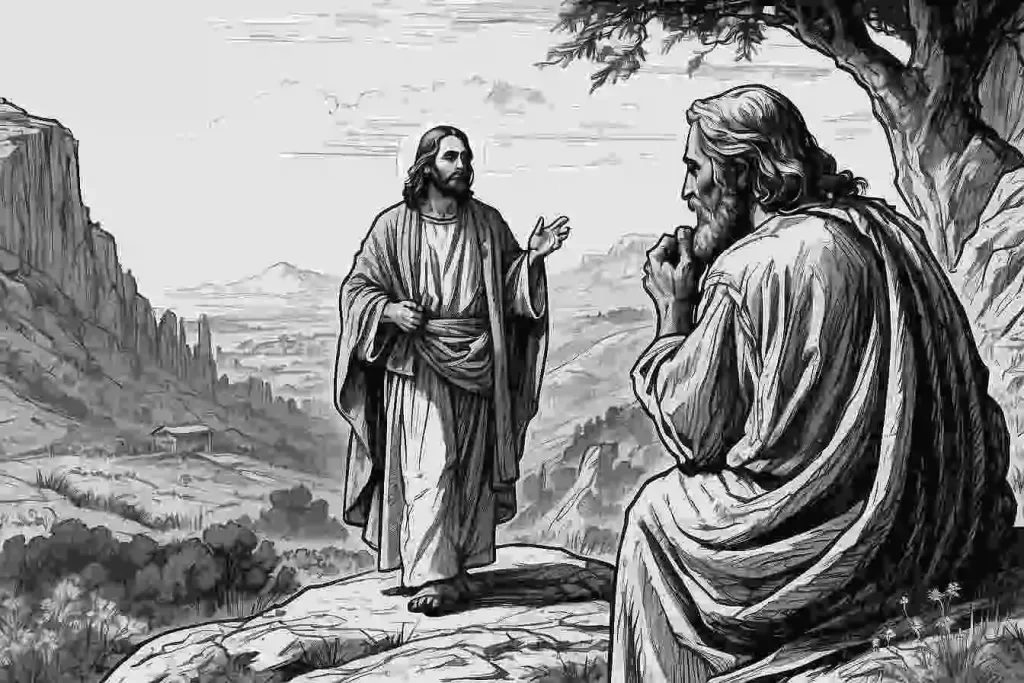 Jesus conversando com Moises